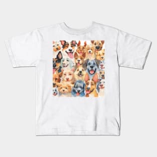 Water Color World of Dogs Kids T-Shirt